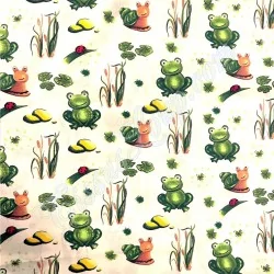 Cotton Fabric Frog and Snail | Wolf Fabrics