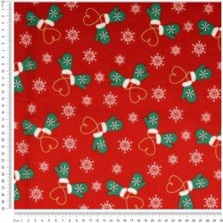 Fabric Cotton Christmas gloves Red Background | Wolf Fabrics