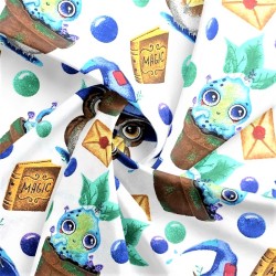 Learned Owl Cotton fabric and Magic Book | Wolf Fabrics