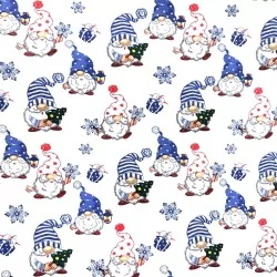 Christmas Elves and snowflakes Fabric Cotton | Wolf Fabrics