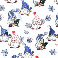 Christmas Elves and snowflakes Fabric Cotton | Wolf Fabrics