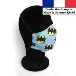 Masque protection barrière Batman design  à la mode réutilisable AFNOR | Wolf Fabrics