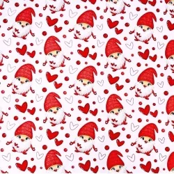 Christmas Elves and hearts Fabric Cotton | Wolf Fabrics