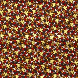 Fabric Cotton Golden Christmas Angels burgundy background | Wolf Fabrics