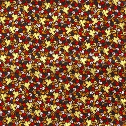Fabric Cotton Golden Christmas Angels burgundy background | Wolf Fabrics