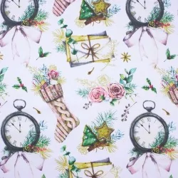 Fabric Cotton Christmas Clock  | Wolf Fabrics