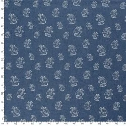 Fabric Jean light blue stretch Dragons  | Wolf Fabrics
