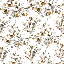 Fabric Cotton Eucalyptus brown beige | Wolf Fabrics