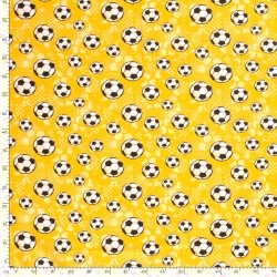 Fabric Jersey Cotton Soccer Football yellow background| Wolf Fabrics