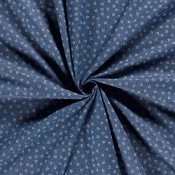 Fabric Jean light blue stretch printed Small stars  |  Wolf Fabrics