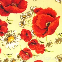 Fabric Cotton Poppies and daisies | Wolf Fabrics