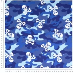 Fabric Cotton skulls and Blue Camouflage | Wolf Fabrics