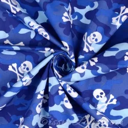 Fabric Cotton skulls and Blue Camouflage | Wolf Fabrics
