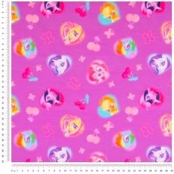 Fabric Jersey Cotton My Little Pony Navy Purple-pink background | Wolf Fabrics