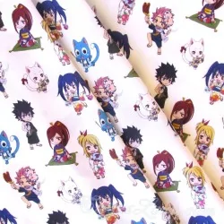 Fabric Cotton Fairy Tail Manga Anime White background | Wolf Fabrics