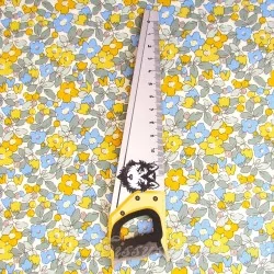 Fabric Cotton Small Yellow and Blue Flowers | Wolf Fabrics