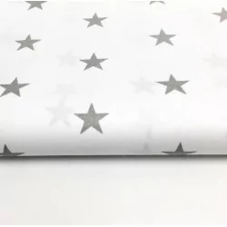 Fabric Cotton Grey Star White Background | Wolf Fabrics