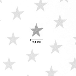 Fabric Cotton Grey Star White Background | Wolf Fabrics