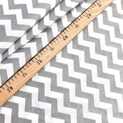 Fabric Cotton Zigzag Gray White Background | Wolf Fabrics