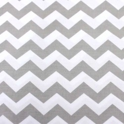Fabric Cotton Zigzag Gray White Background | Wolf Fabrics