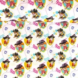 Fabric Cotton PAW Patrol Pirate White Background | Wolf Fabrics