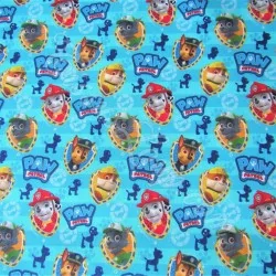 Fabric Cotton Paw Patrol Blue Background | Wolf Fabrics