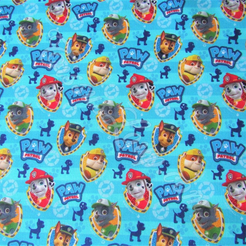 Fabric Cotton Paw Patrol Blue Background | Wolf Fabrics