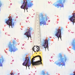 Fabric Frozen  Anna and Elsa  Disney White background | Wolf Fabrics