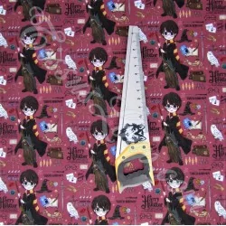 Fabric Harry Potter burgundy background | Wolf Fabrics