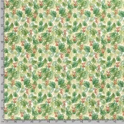 Jersey Fabric Little Monkey and Monstera Foliage | Wolf Fabric