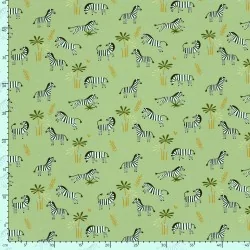 Jersey Fabric Zebra Olive Green Background | Wolf Fabrics