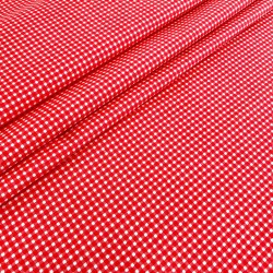 Fabric Cotton Red and White Small Checkered 3mm | Wolf Fabrics