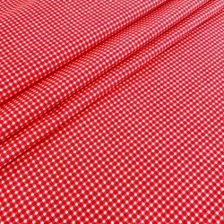 Fabric Cotton Red and White Small Checkered 3mm | Wolf Fabrics