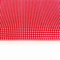 Fabric Cotton Red and White Small Checkered 3mm | Wolf Fabrics