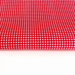 Fabric Cotton Red and White Small Checkered 3mm | Wolf Fabrics