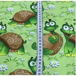 Green Turtles Fabric Cotton | Wolf Fabrics