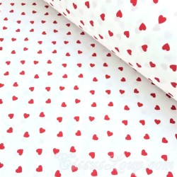 Fabric Cotton Red Hearts White Background | Wolf Fabrics