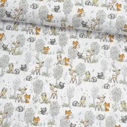 Fabric Cotton Small Forest Animals | Wolf Fabrics