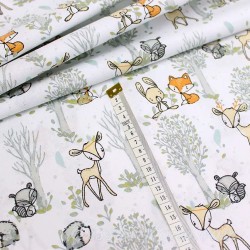 Fabric Cotton Small Forest Animals | Wolf Fabrics