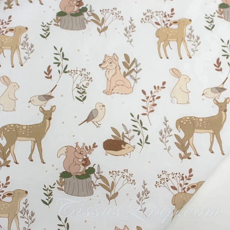 Fabric Cotton Wolf and his Animal Friends | Wolf Fabrics