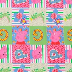 Fabric Jersey Cotton Peppa Pig Patchwork | Wolf Fabrics