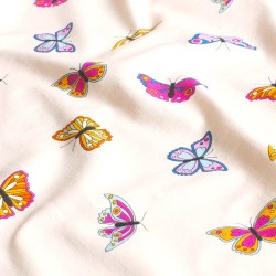 Fabric Jersey Cotton Colorful Butterflies | Wolf Fabrics
