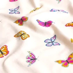 Fabric Jersey Cotton Colorful Butterflies | Wolf Fabrics