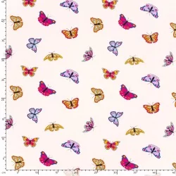 Fabric Jersey Cotton Colorful Butterflies | Wolf Fabrics