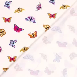 Fabric Jersey Cotton Colorful Butterflies | Wolf Fabrics