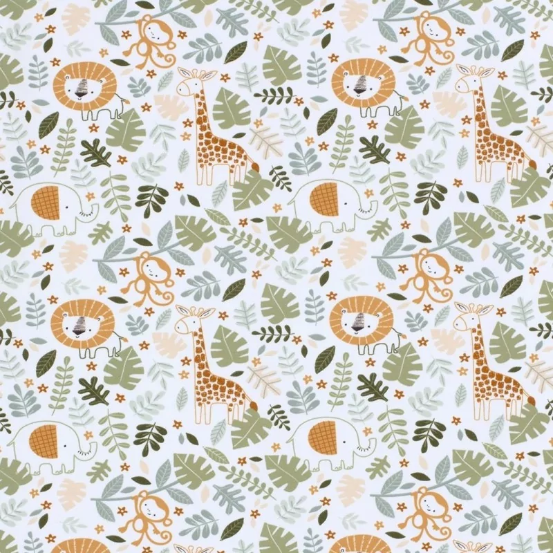 Jersey Fabric Savannah Animals | Wolf Fabrics