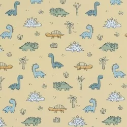 Fabric Jersey Cotton Dinosaurs | Wolf Fabrics