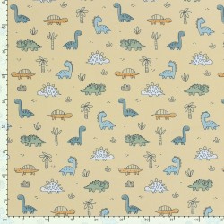 Fabric Jersey Cotton Dinosaurs | Wolf Fabrics