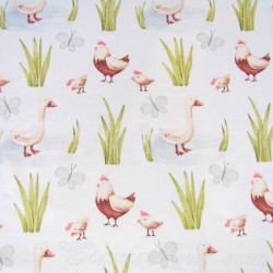 Fabric Cotton Chicken Chicks and Goose | Wolf Fabrics