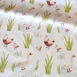 Fabric Cotton Chicken Chicks and Goose | Wolf Fabrics